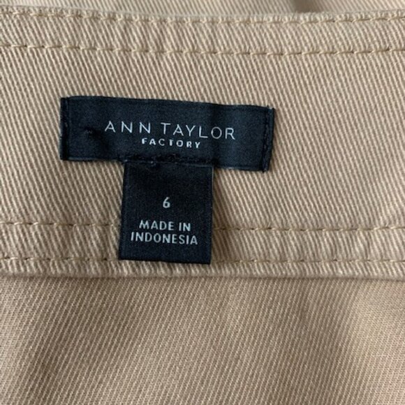 Ann Taylor Factory Camel Button Front Patch Pocket Mini Cargo Skirt Size 6 - Picture 5 of 6